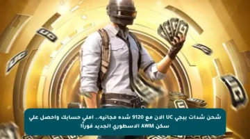شحن شدات ببجي UC الآن مع 9120 شدة مجانية.. أملى حسابك واحصل على سكن AWM الأسطوري الجديد فوراً!